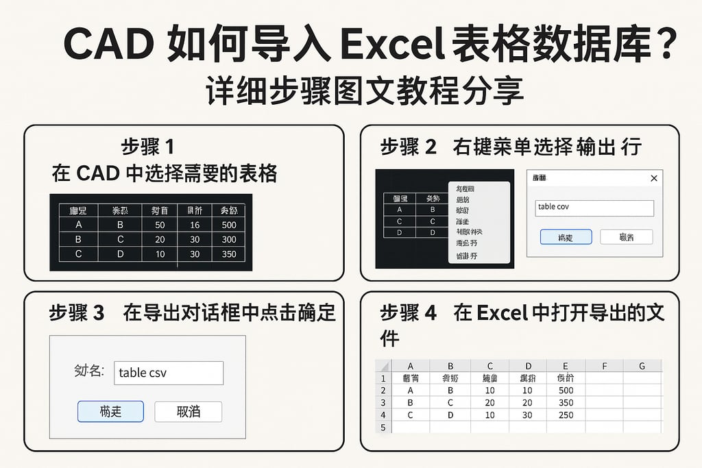 CAD如何导入Excel表格数据库？详细步骤图文教程分享