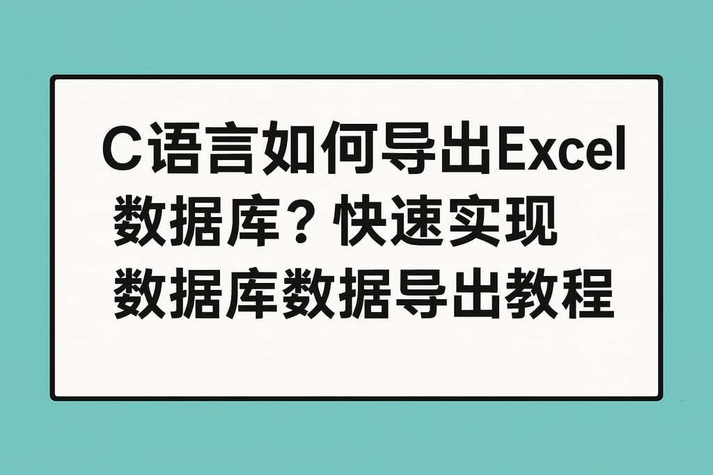 C语言如何导出Excel数据库？快速实现数据库数据导出教程