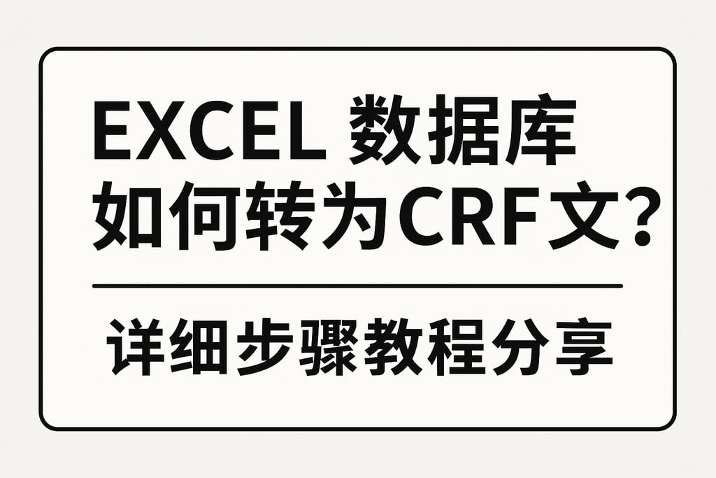 EXCEL数据库如何转为CRF文件？详细步骤教程分享