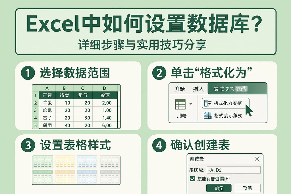 Excel中如何设置数据库？详细步骤与实用技巧分享