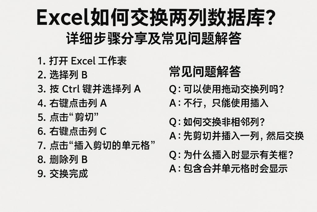 Excel如何交换两列数据库？详细步骤分享及常见问题解答