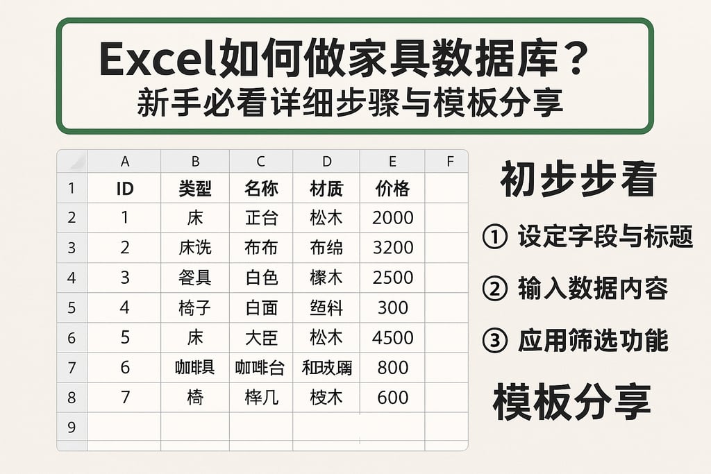 Excel如何做家具数据库？新手必看详细步骤与模板分享