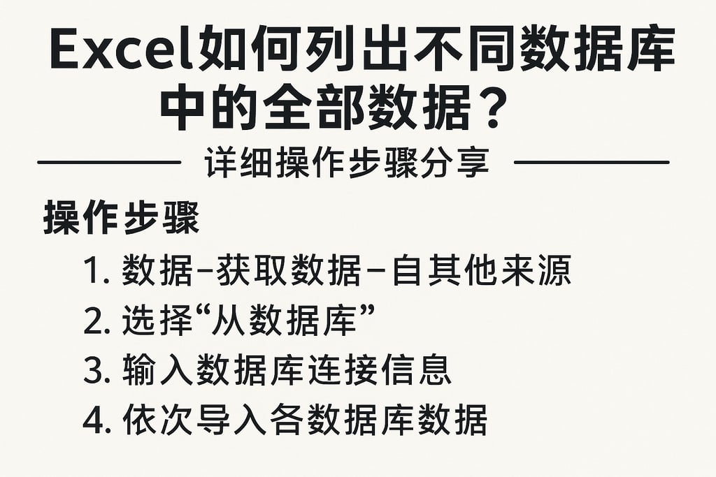 Excel如何列出不同数据库中的全部数据？详细操作步骤分享