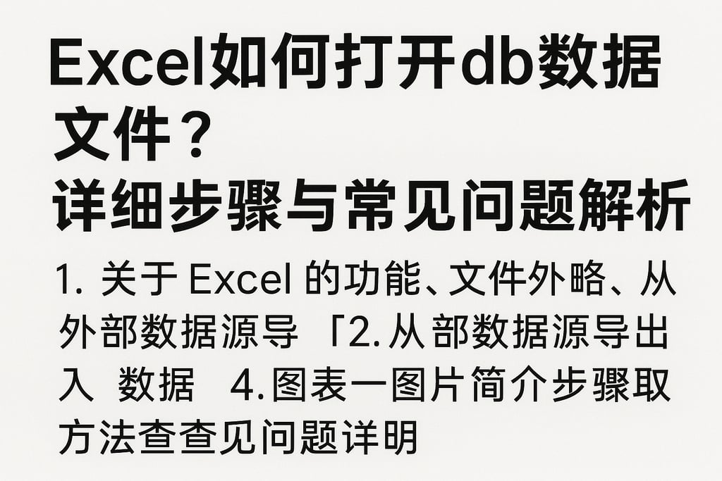 Excel如何打开db数据库文件？详细步骤与常见问题解析