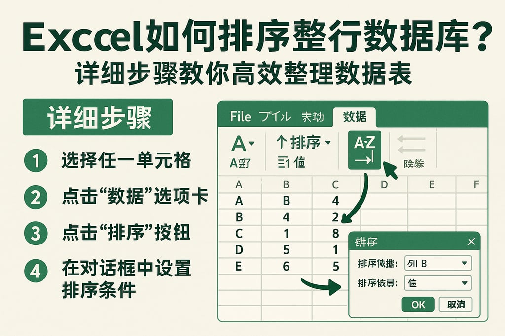 Excel如何排序整行数据库？详细步骤教你高效整理数据表