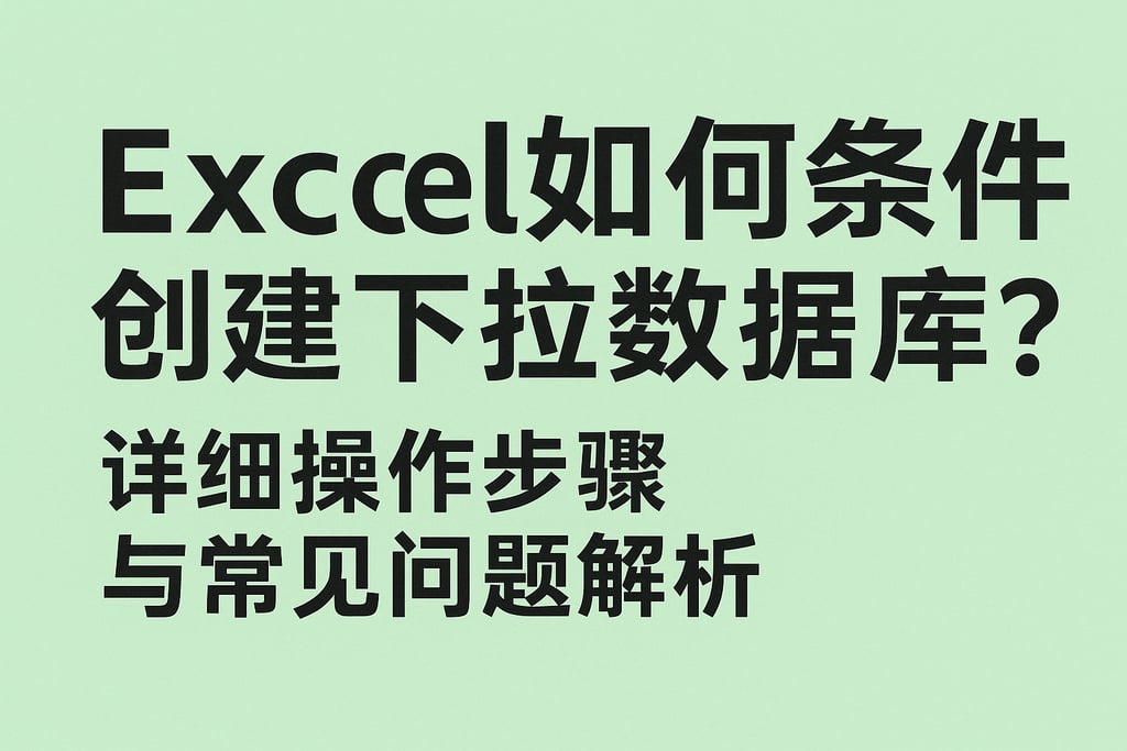 Excel如何条件创建下拉数据库？详细操作步骤与常见问题解析