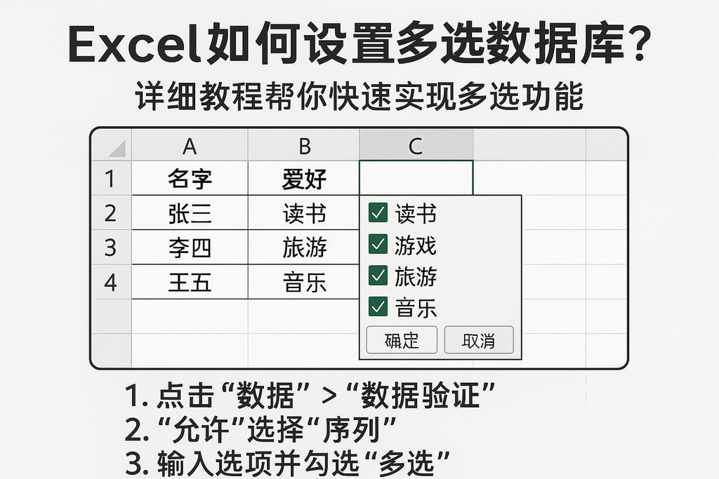 Excel如何设置多选数据库？详细教程帮你快速实现多选功能