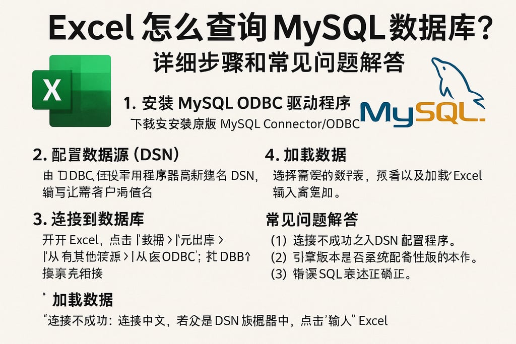 Excel怎么查询MySQL数据库？详细步骤和常见问题解答