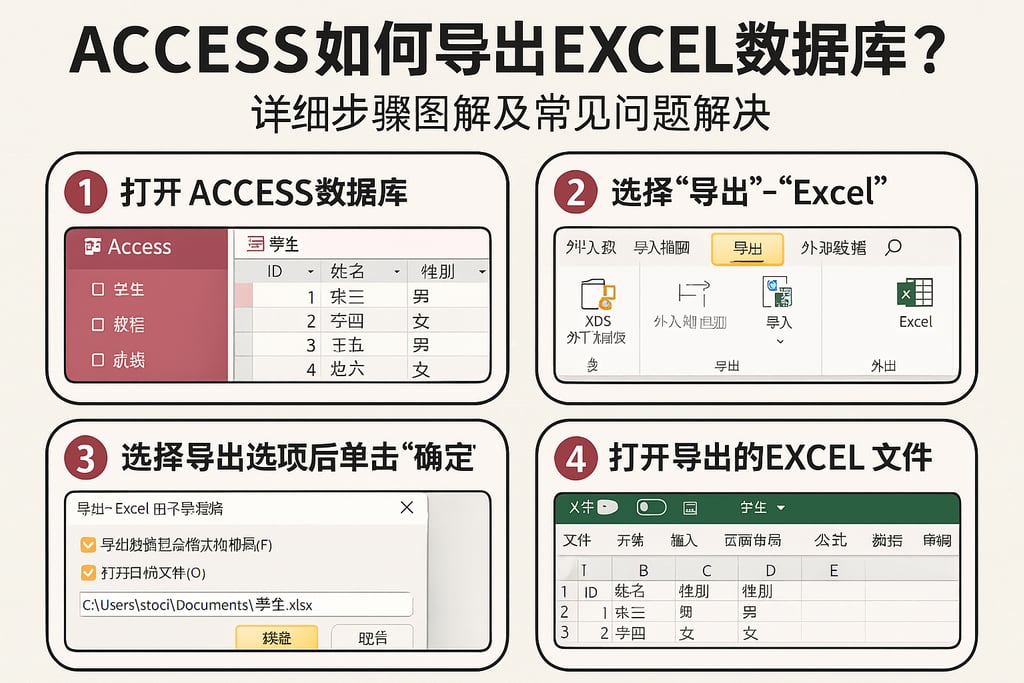 access如何导出excel数据库？详细步骤图解及常见问题解决