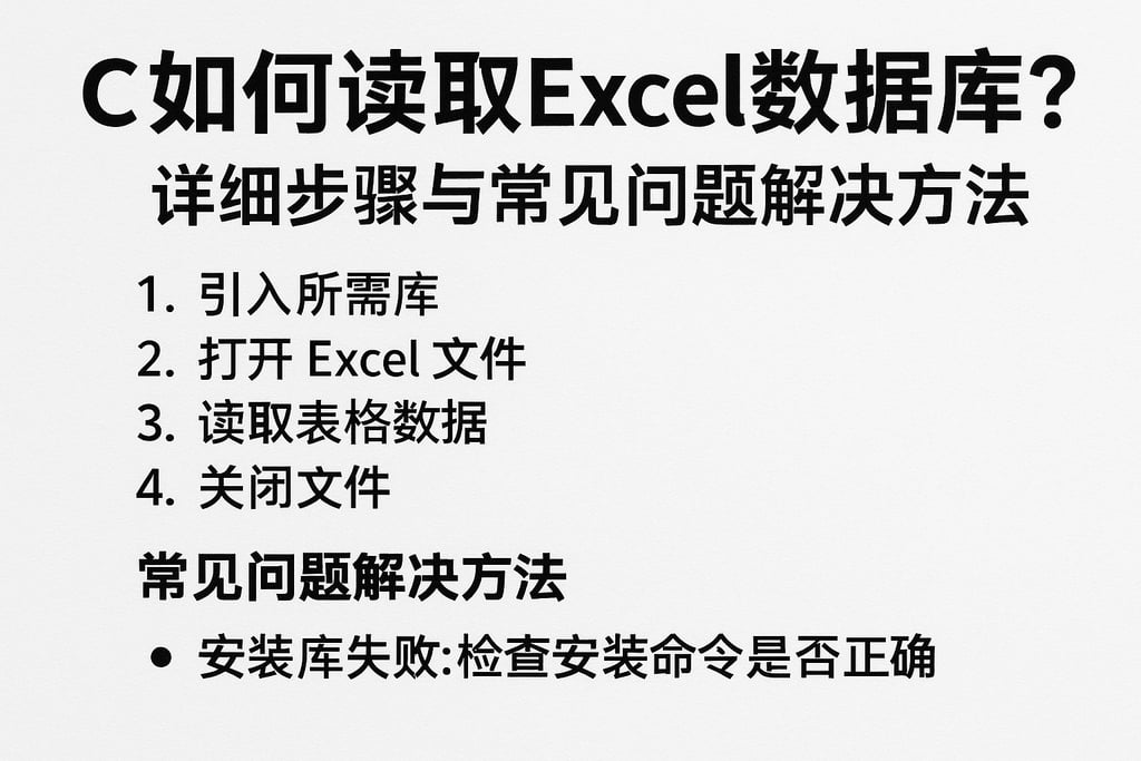 c如何读取excel数据库？详细步骤与常见问题解决方法