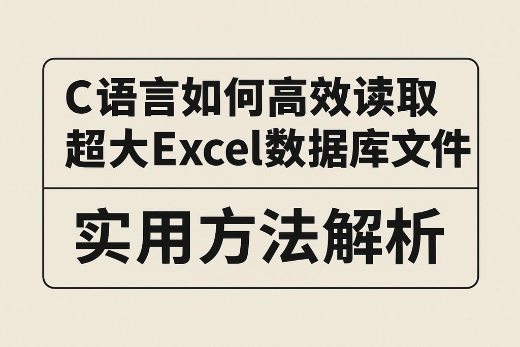 c语言如何高效读取超大Excel数据库文件？实用方法解析