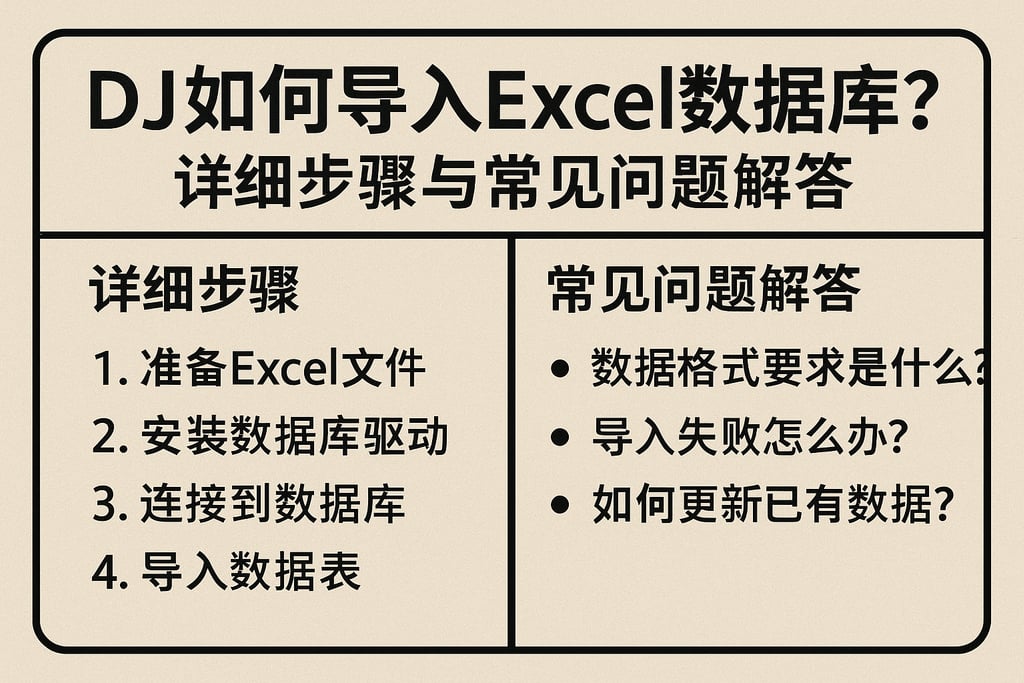 dj如何导入excel数据库？详细步骤与常见问题解答