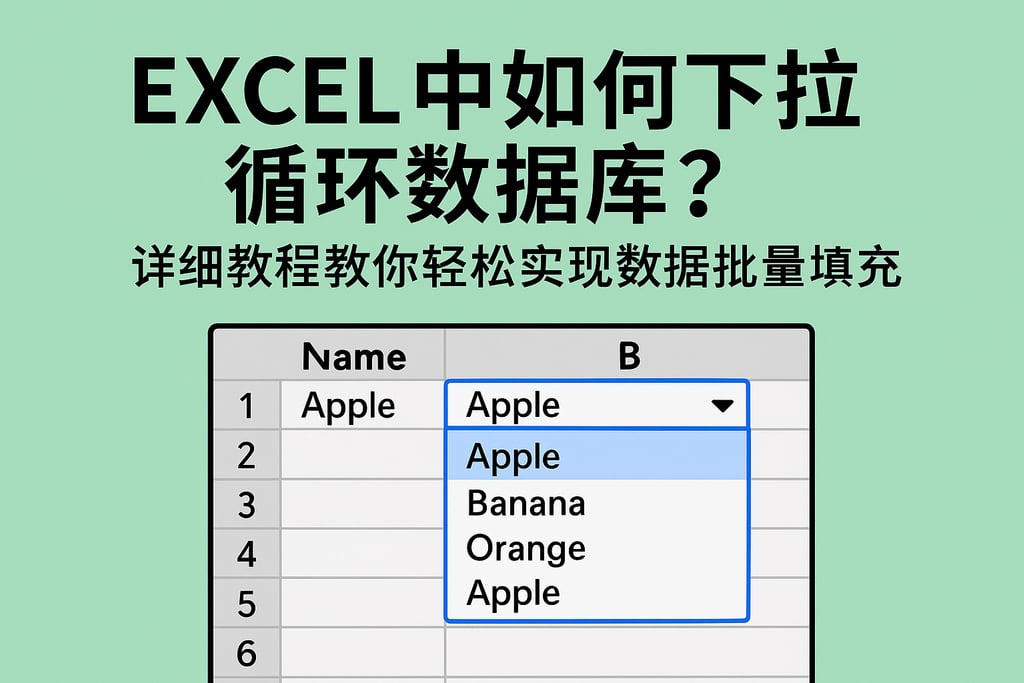 excel中如何下拉循环数据库？详细教程教你轻松实现数据批量填充