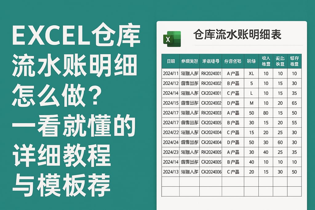 excel仓库流水账明细怎么做？一看就懂的详细教程与模板推荐