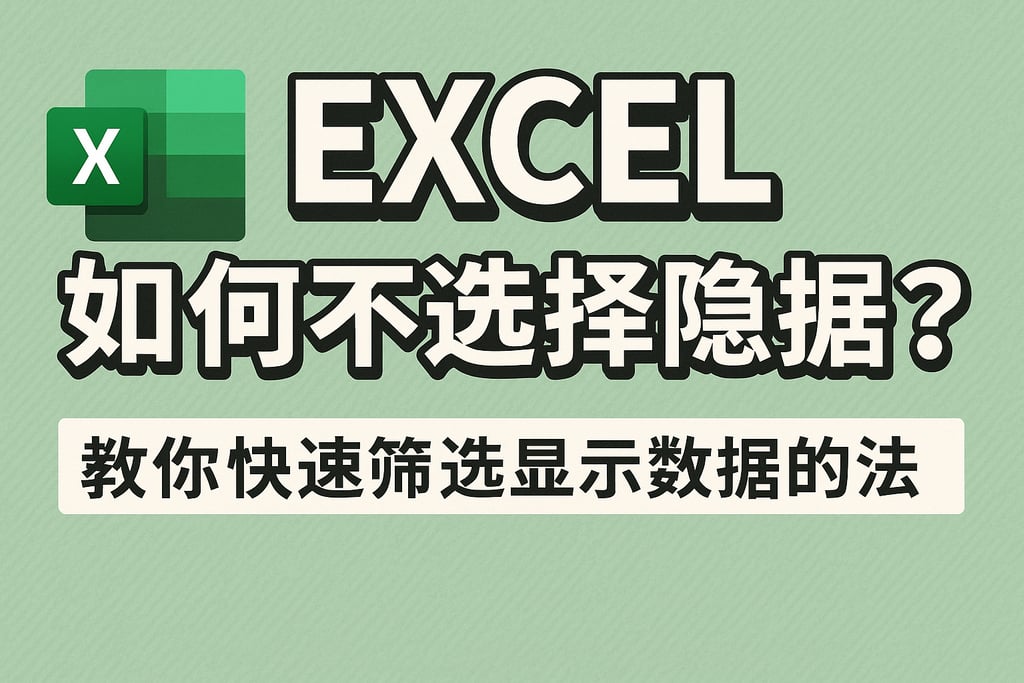 excel如何不选择隐藏数据库？教你快速筛选显示数据的方法