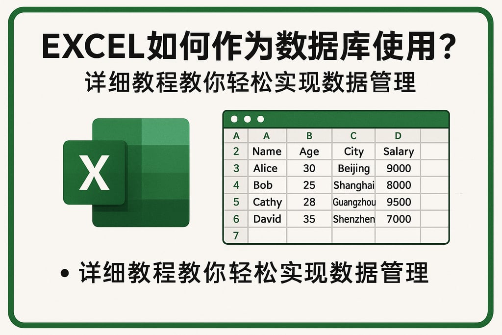 excel如何作为数据库使用？详细教程教你轻松实现数据管理