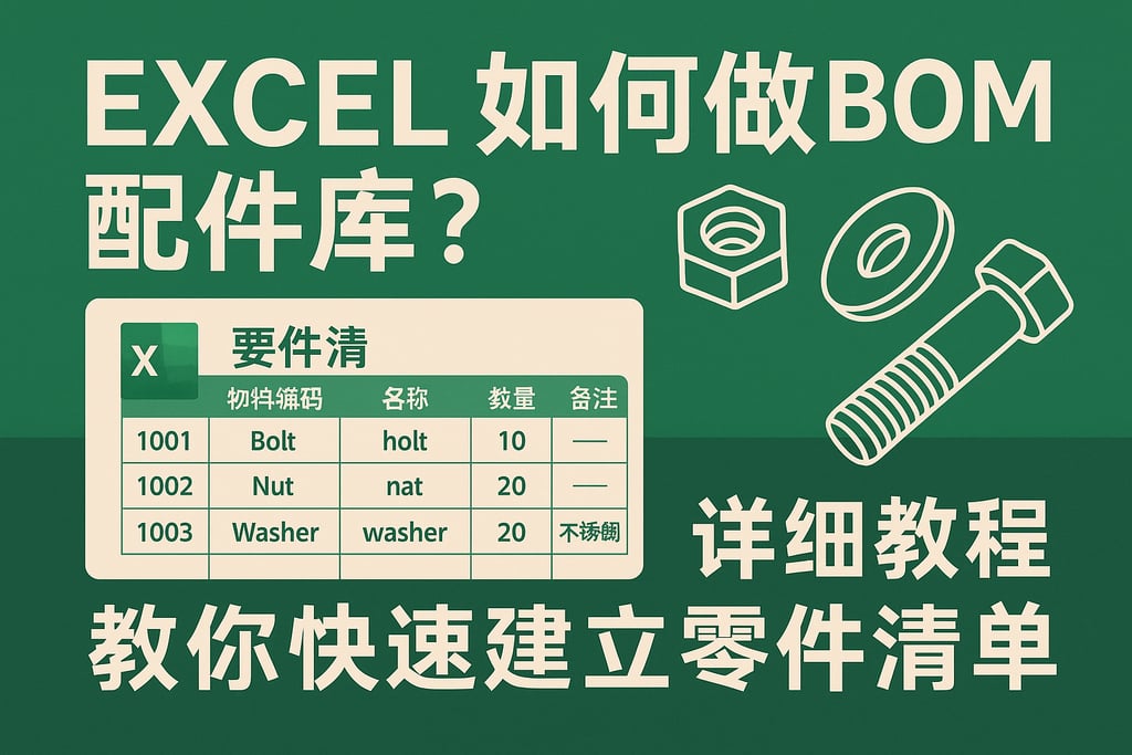 excel如何做bom配件库？详细教程教你快速建立零件清单