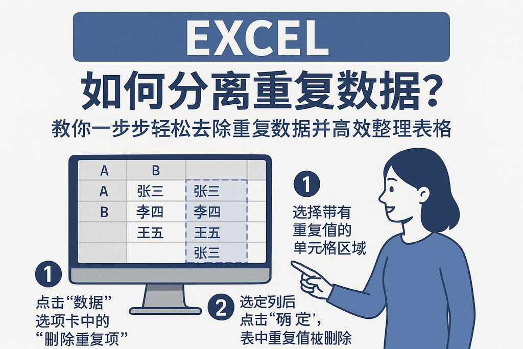 excel如何分离重复数据库？教你一步步轻松去除重复数据并高效整理表格