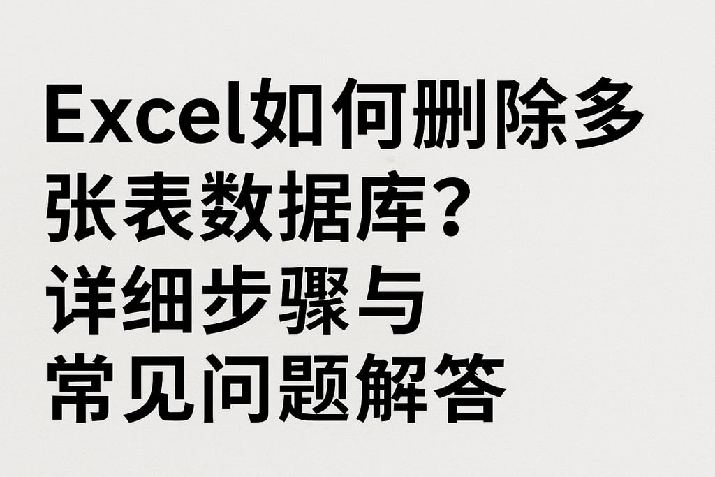 excel如何删除多张表数据库？详细步骤与常见问题解答