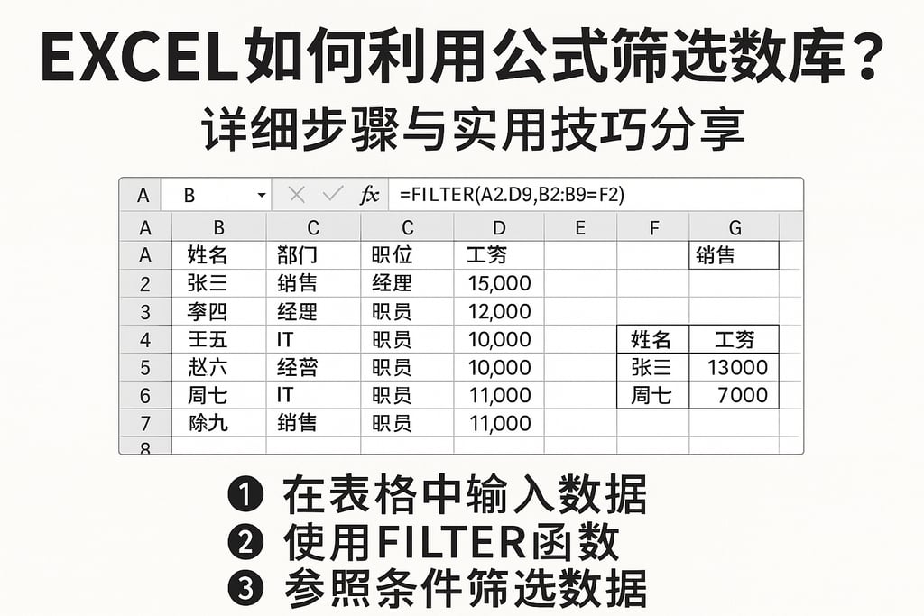 excel如何利用公式筛选数据库？详细步骤与实用技巧分享
