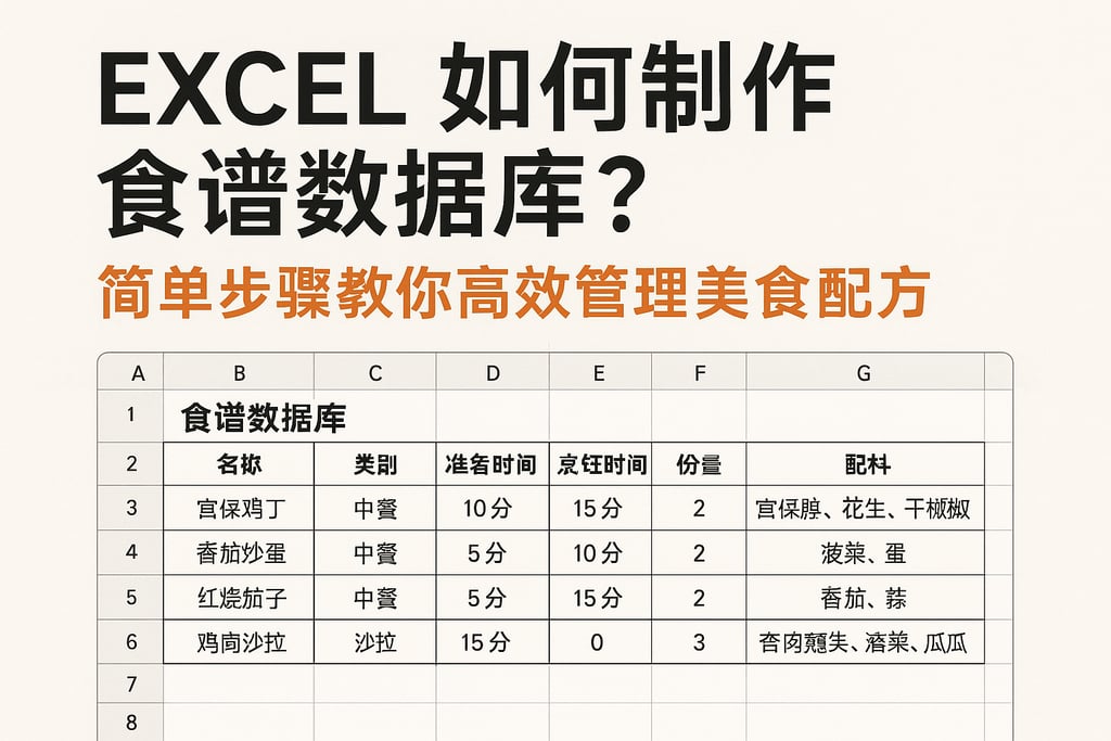 excel如何制作食谱数据库？简单步骤教你高效管理美食配方