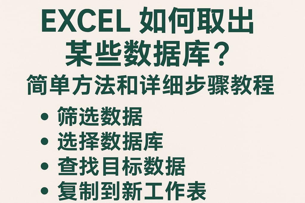 excel如何取出某些数据库？简单方法和详细步骤教程