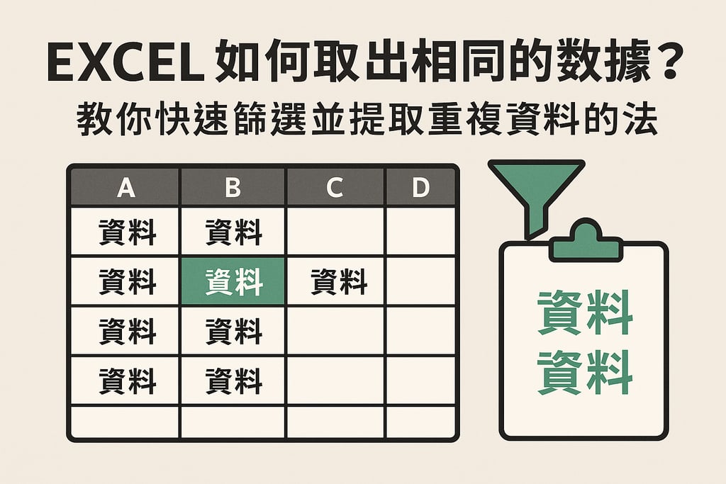 excel如何取出相同的数据库？教你快速筛选并提取重复数据的方法