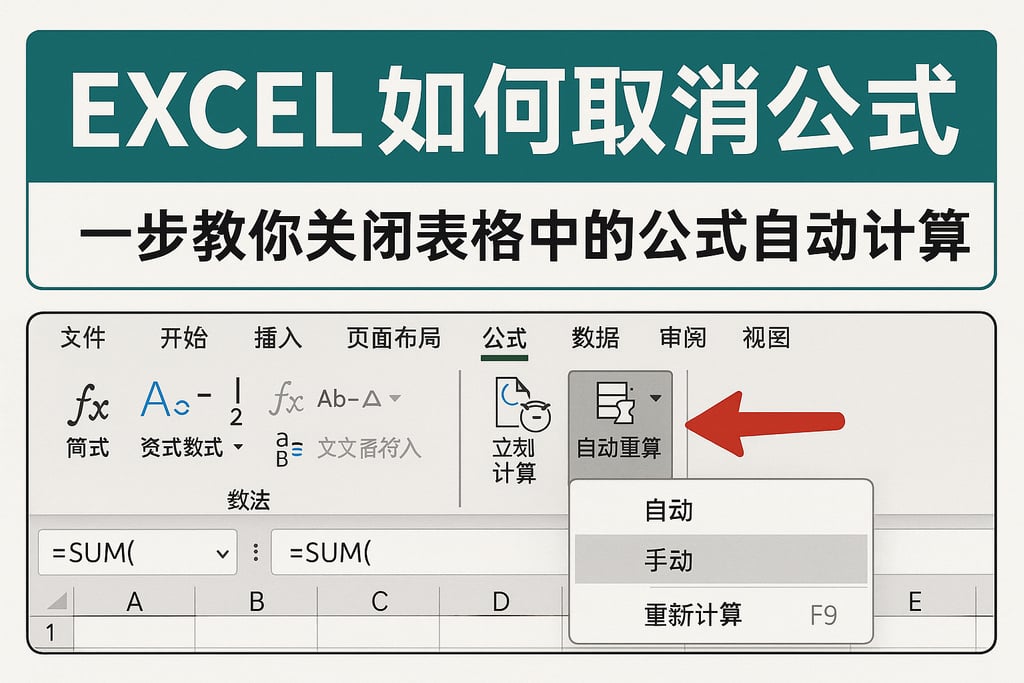 excel如何取消公式数据库？一步教你关闭表格中的公式自动计算