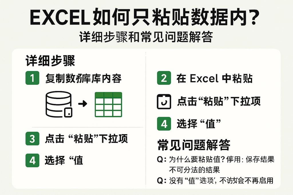 excel如何只粘贴数据库内容？详细步骤和常见问题解答