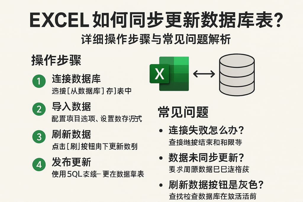 excel如何同步更新数据库表？详细操作步骤与常见问题解析