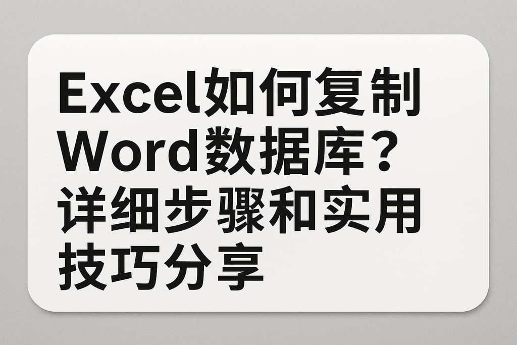 excel如何复制word数据库？详细步骤和实用技巧分享