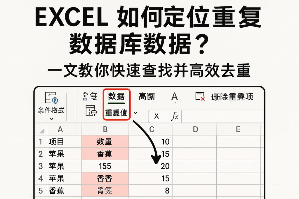 excel如何定位重复数据库数据？一文教你快速查找并高效去重
