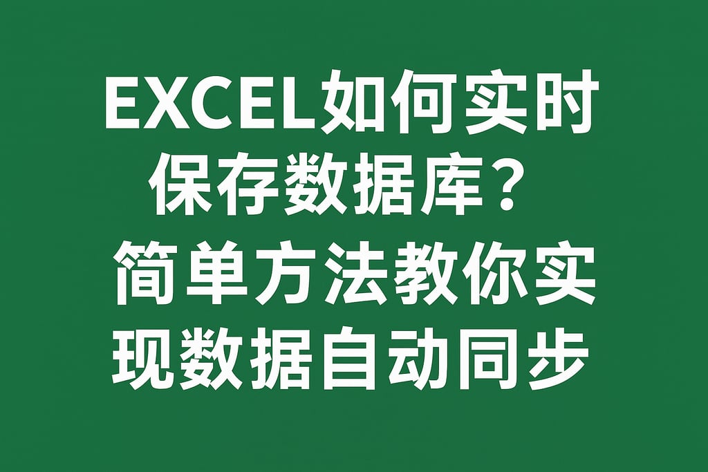 excel如何实时保存数据库？简单方法教你实现数据自动同步