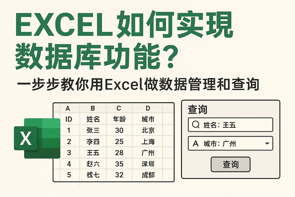 excel如何实现数据库功能？一步步教你用excel做数据管理和查询
