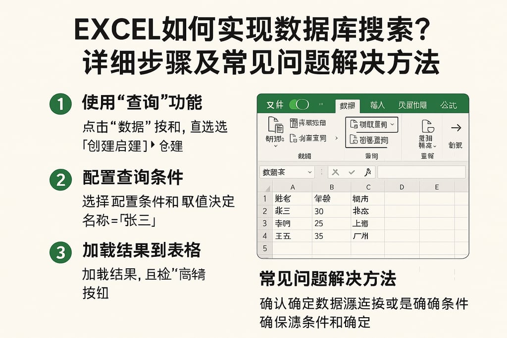 excel如何实现数据库搜索？详细步骤及常见问题解决方法