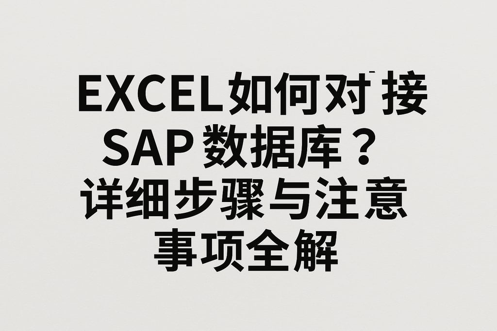 excel如何对接sap数据库？详细步骤与注意事项全解
