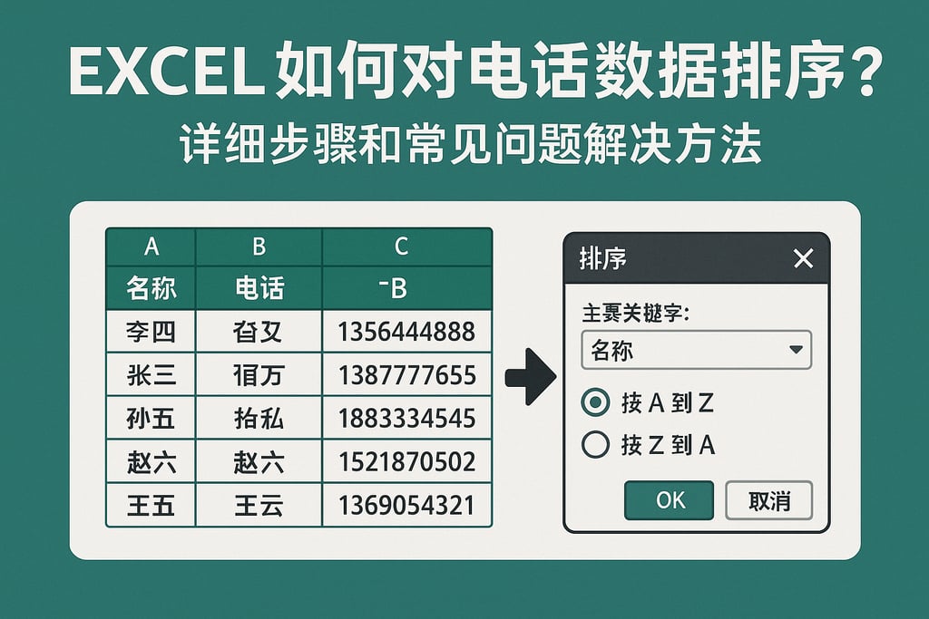 excel如何对电话数据库排序？详细步骤和常见问题解决方法