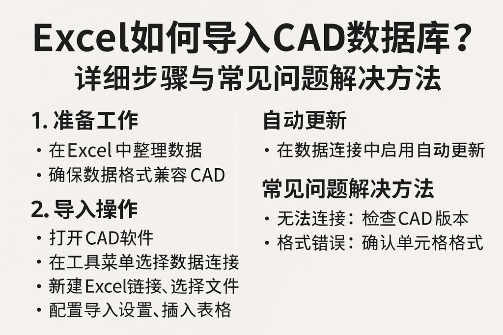 excel如何导入cad数据库？详细步骤与常见问题解决方法