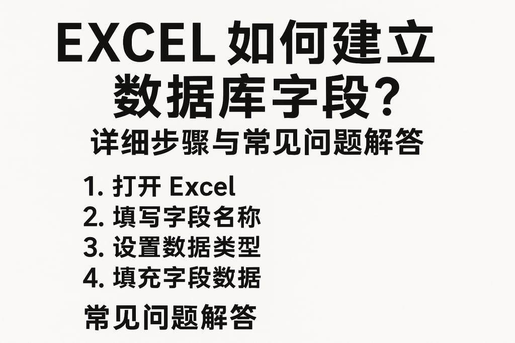 excel如何建立数据库字段？详细步骤与常见问题解答