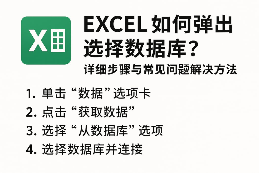 excel如何弹出选择数据库？详细步骤与常见问题解决方法