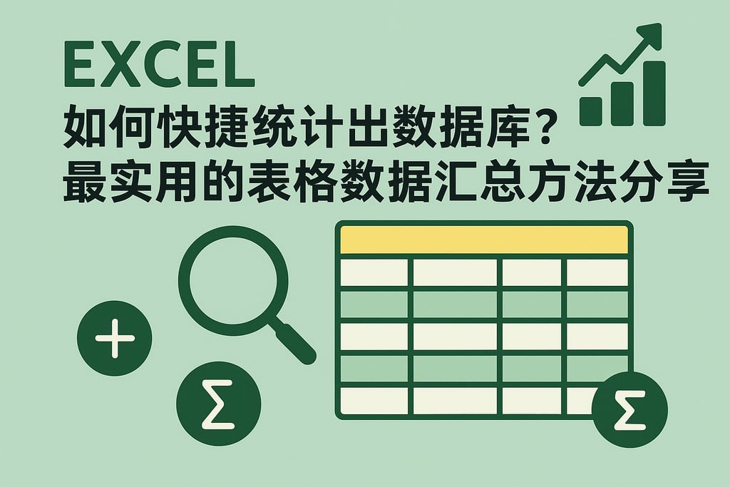 excel如何快捷统计出数据库？最实用的表格数据汇总方法分享