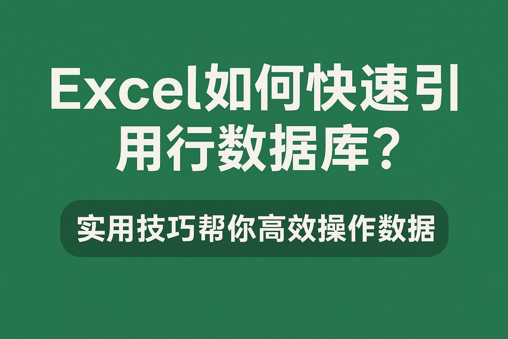 excel如何快速引用行数据库？实用技巧帮你高效操作数据