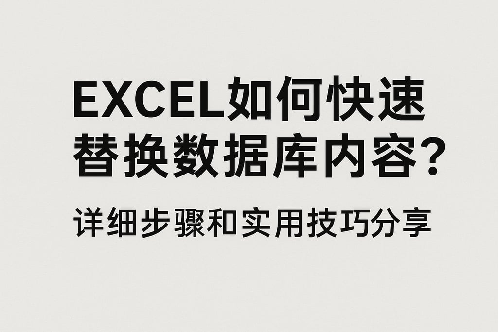 excel如何快速替换数据库内容？详细步骤和实用技巧分享