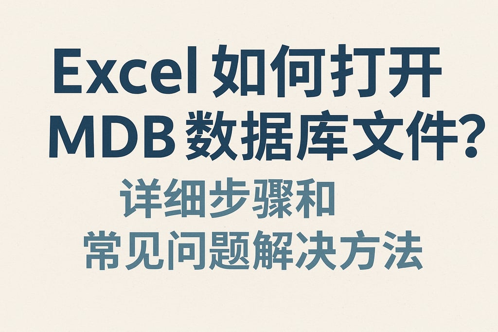 excel如何打开mdb数据库文件？详细步骤和常见问题解决方法
