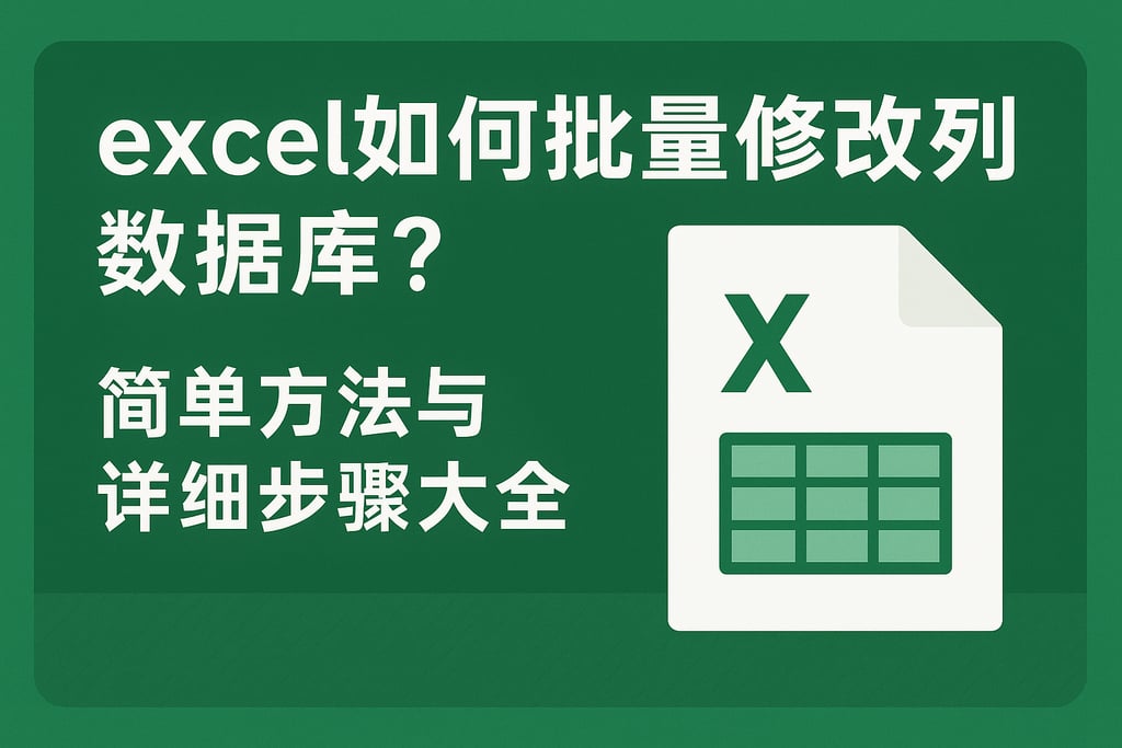 excel如何批量修改列数据库？简单方法与详细步骤大全