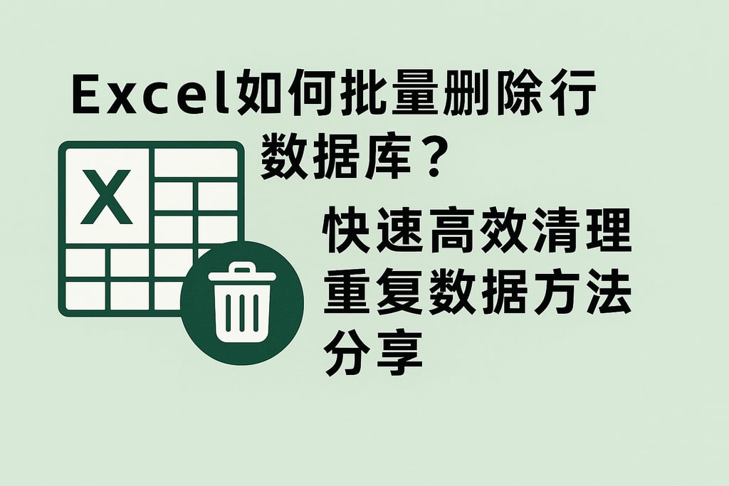 excel如何批量删除行数据库？快速高效清理重复数据方法分享