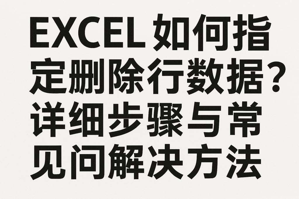 excel如何指定删除行数据库？详细步骤与常见问题解决方法