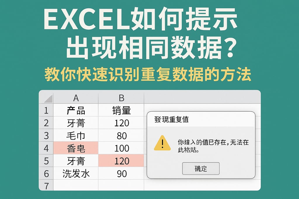 excel如何提示出现相同数据库？教你快速识别重复数据的方法
