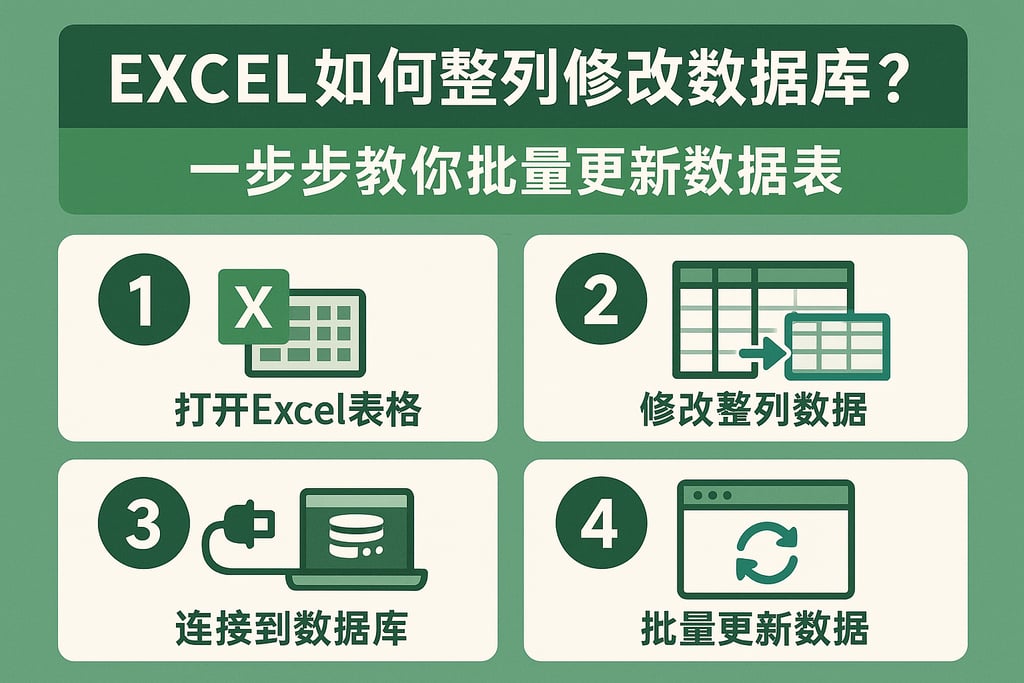 excel如何整列修改数据库？一步步教你批量更新数据表