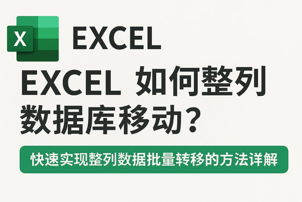 excel如何整列数据库移动？快速实现整列数据批量转移的方法详解